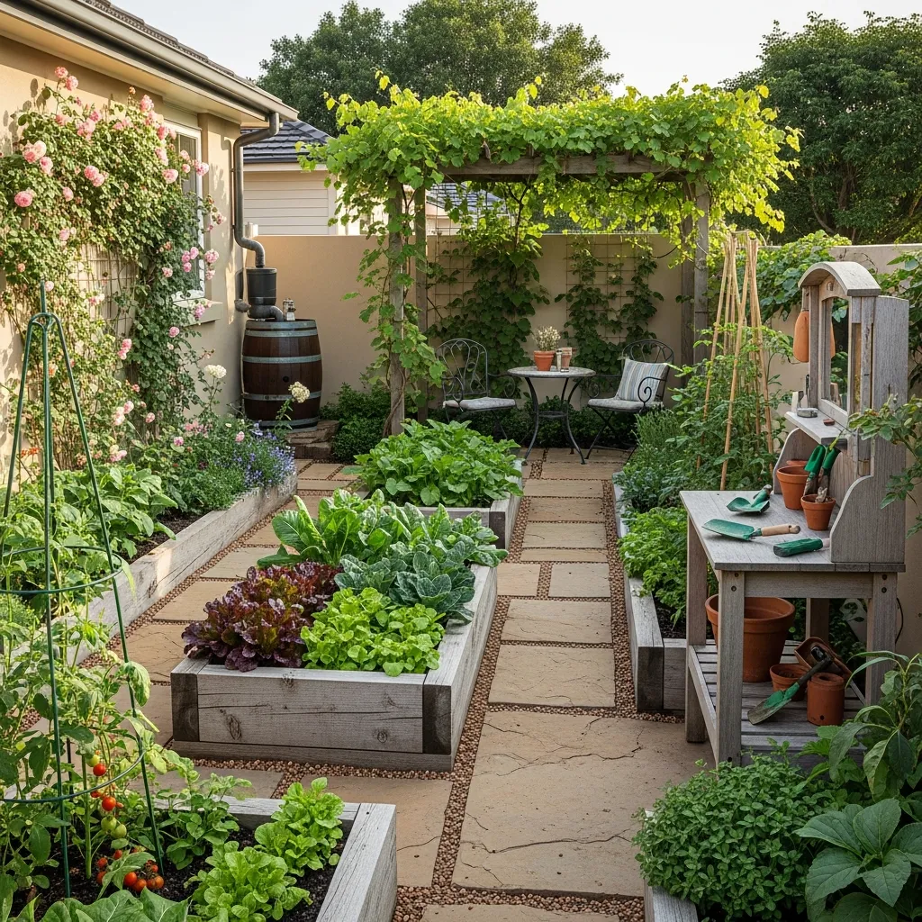 Functional garden spaces blending aesthetics with practicality